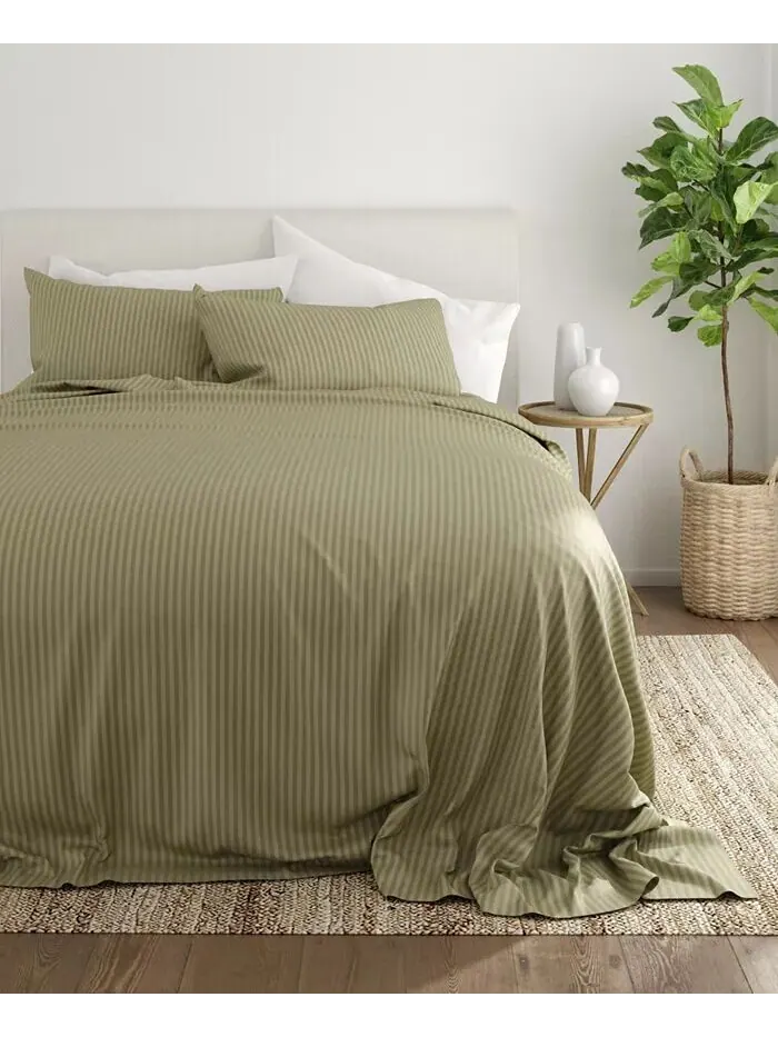 Наборы постельного белья в полоску из 4 предметов с тиснением The Home Collection ienjoy Home — изображение 9 из 11