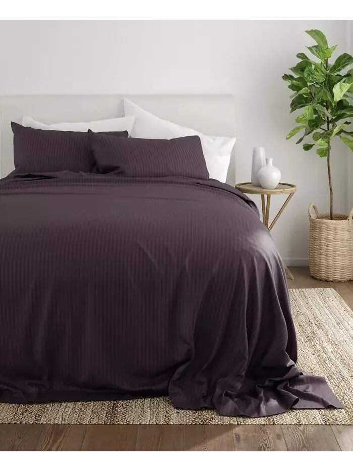 Наборы постельного белья в полоску из 4 предметов с тиснением The Home Collection ienjoy Home — изображение 10 из 11