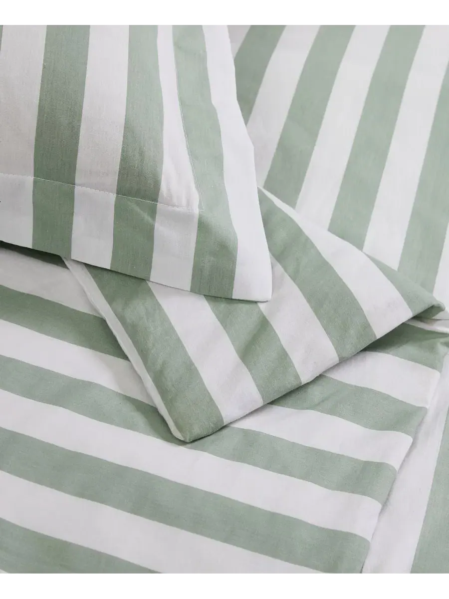 Комплект стеганого одеяла Levi Stripe, 3 предмета, King Brooklyn Loom — изображение 6 из 6, белый зеленый
