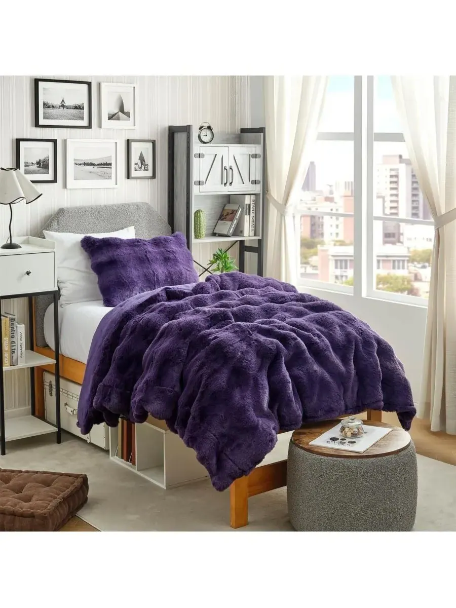 Большой комплект постельного белья «Снежный гигант» Coma Inducer, фиолетовый, размер Twin XL — изображение 2 из 4