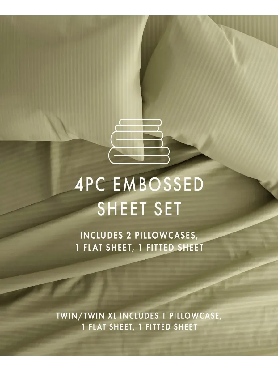 Комплект постельного белья Expressed In Embosed Striped, 4 предмета, размер California King Ienjoy — изображение 8 из 9