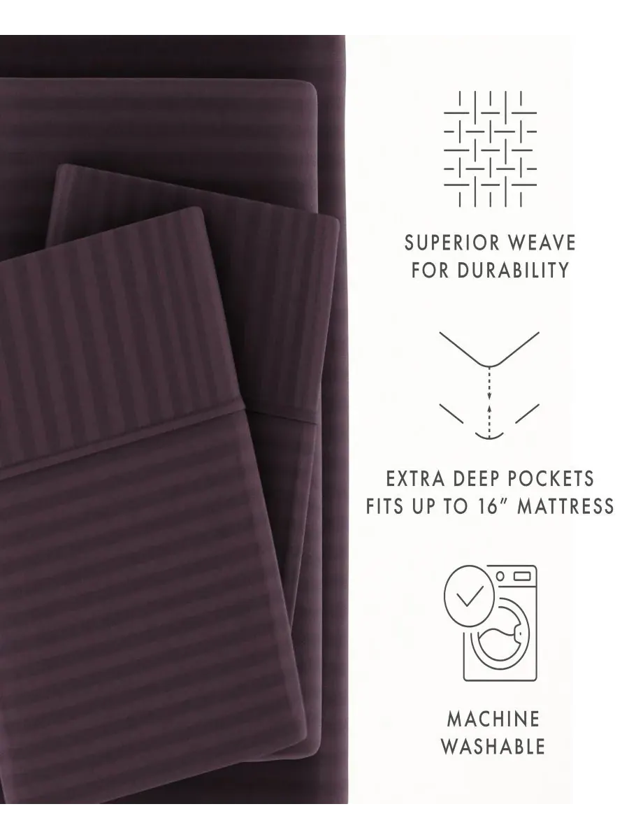 Комплект постельного белья Expressed In Embosed Striped, 4 предмета, размер California King Ienjoy — изображение 5 из 10