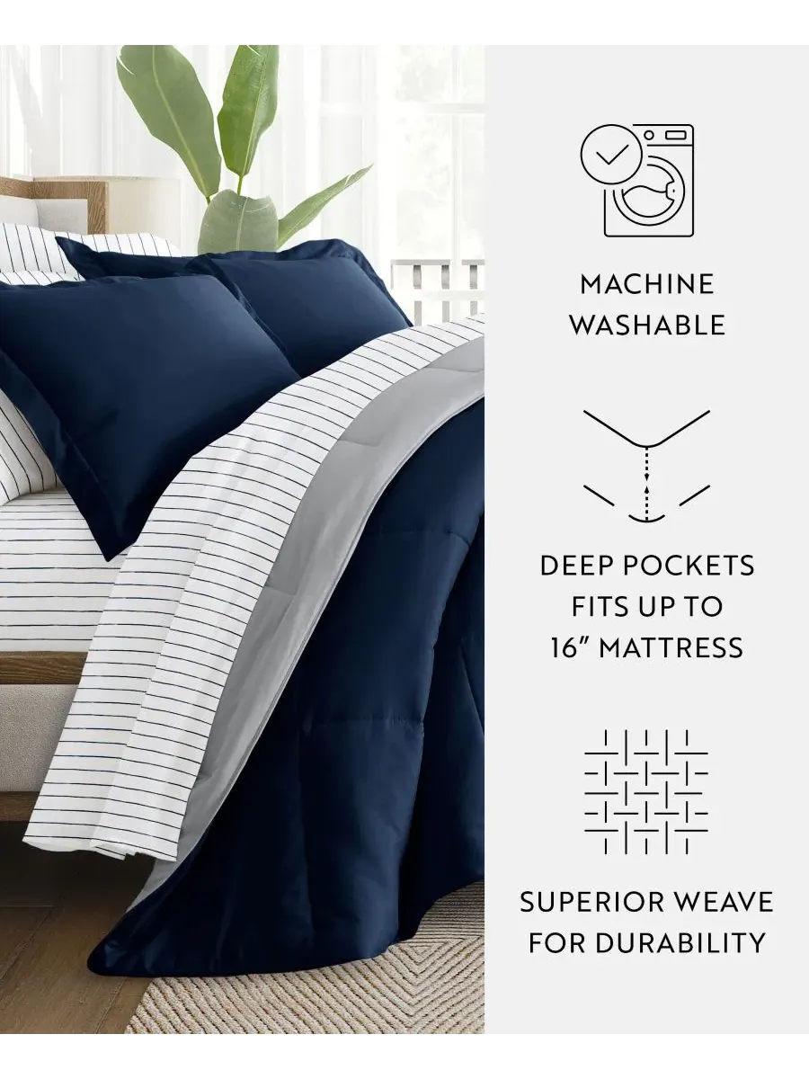 Комплект постельного белья 7 предметов Reversible Pattern, King ienjoy Home — изображение 7 из 10
