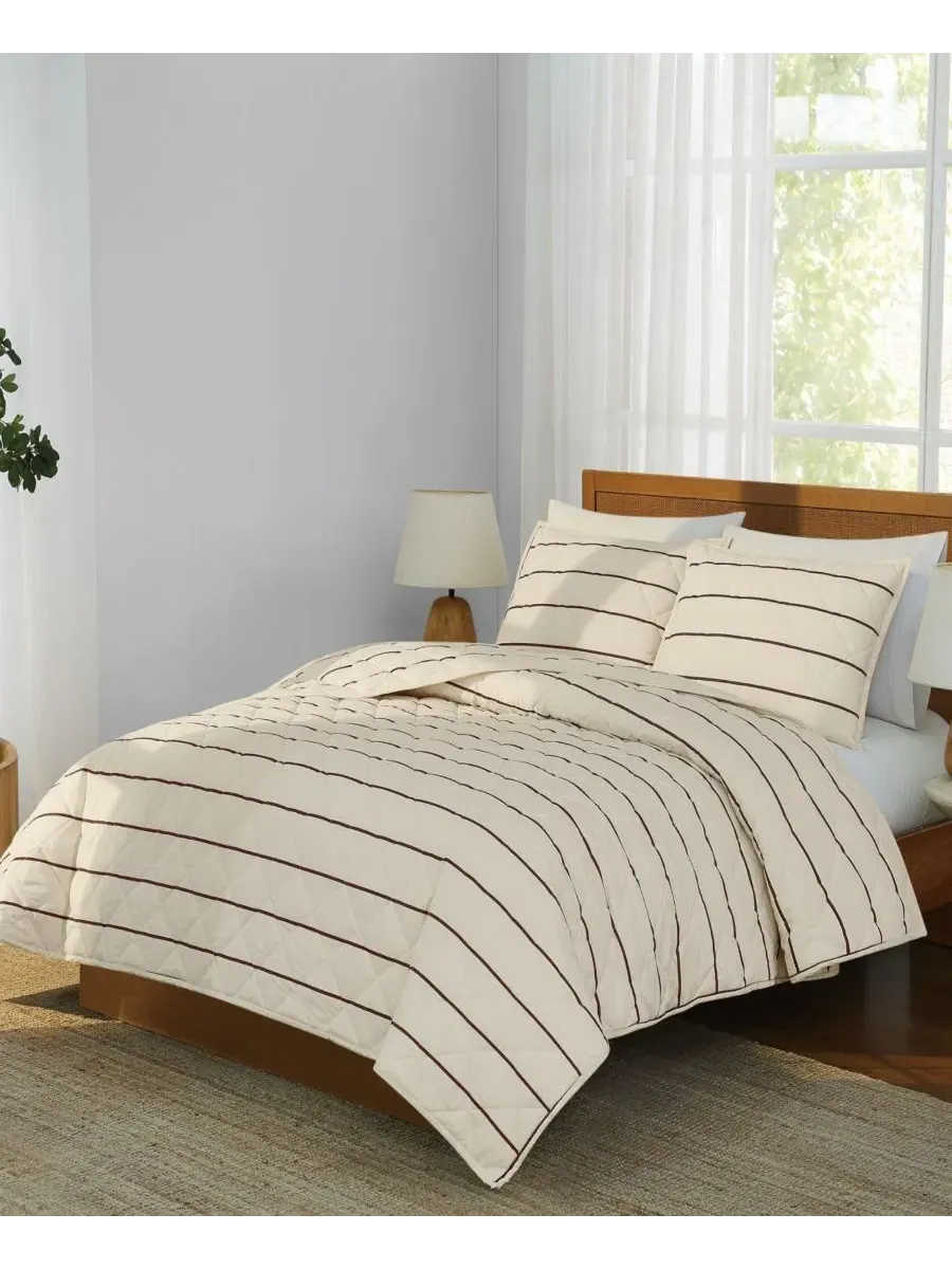 Комплект стеганого покрывала Hayward Stripe 2-Piece, Twin/Twin XL Brooklyn Loom