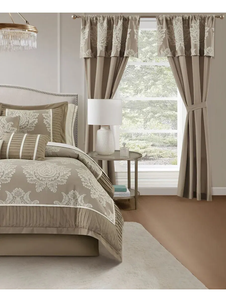 Комплект стеганого одеяла Therese Damask, California King Stratford Park — изображение 2 из 7, бежевый
