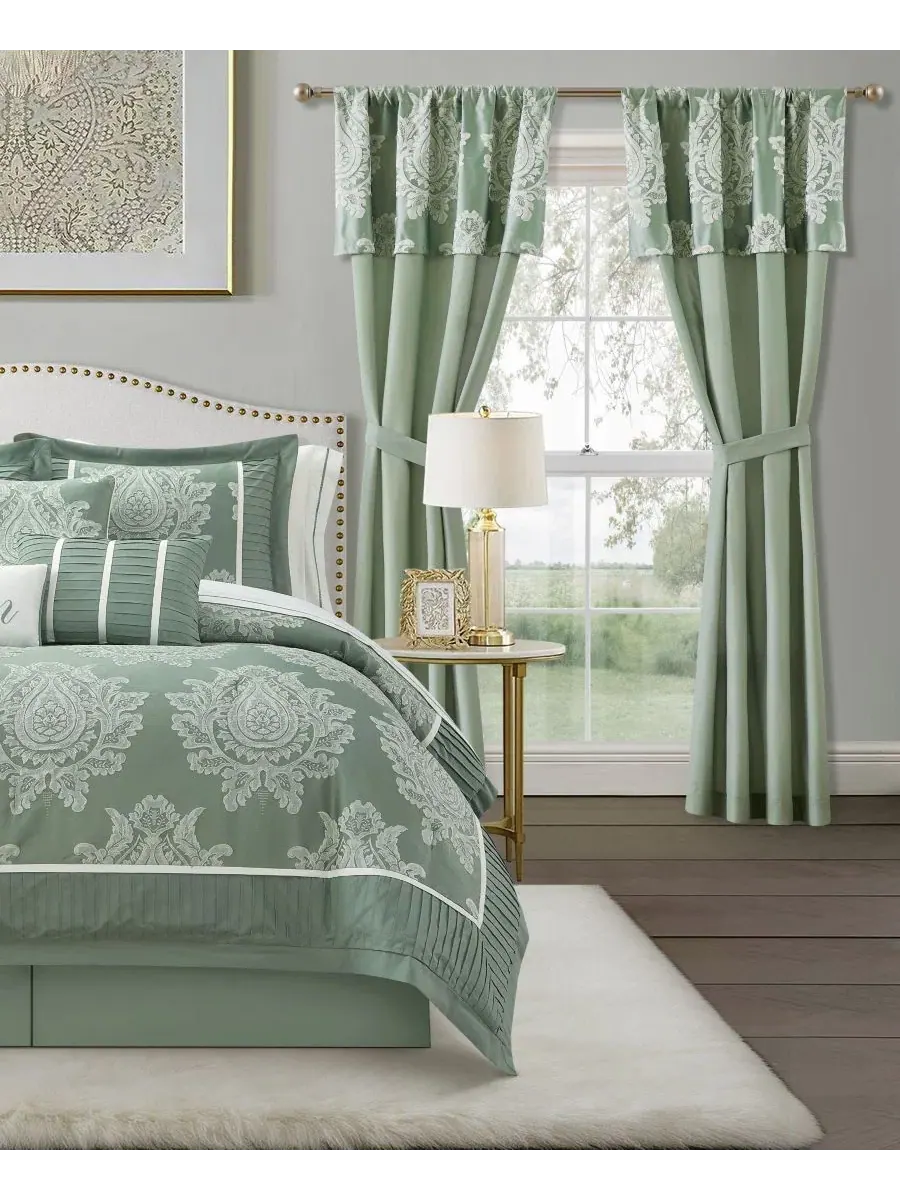 Комплект стеганого одеяла Therese Damask, California King Stratford Park — изображение 2 из 7, шалфейный