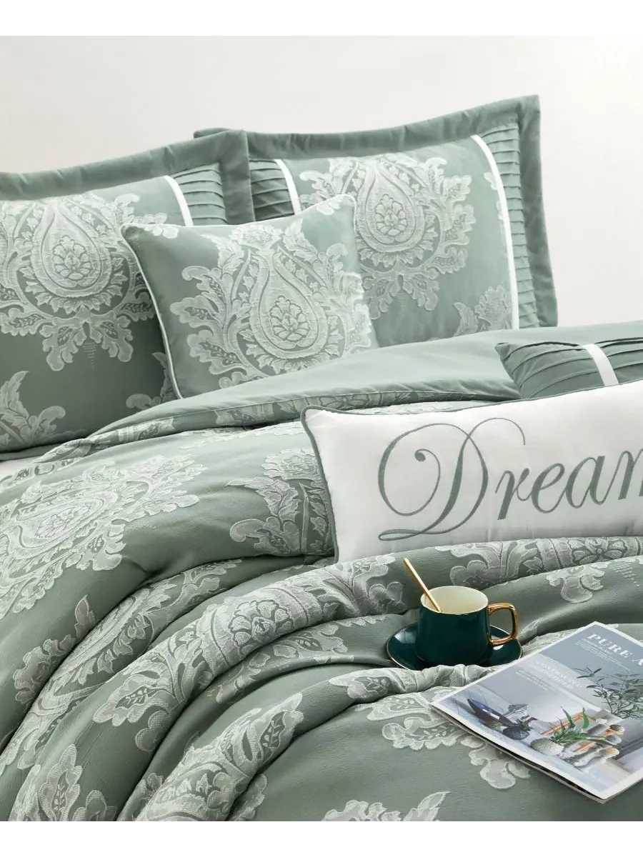 Комплект стеганого одеяла Therese Damask, California King Stratford Park — изображение 3 из 7, шалфейный