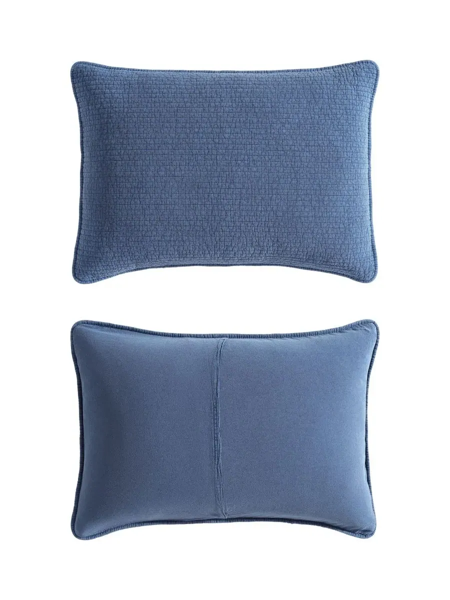 Комплект постельного белья Seashore Stitch Washed, 2 предмета, размер Twin Nautica — изображение 7 из 7, темно-синий