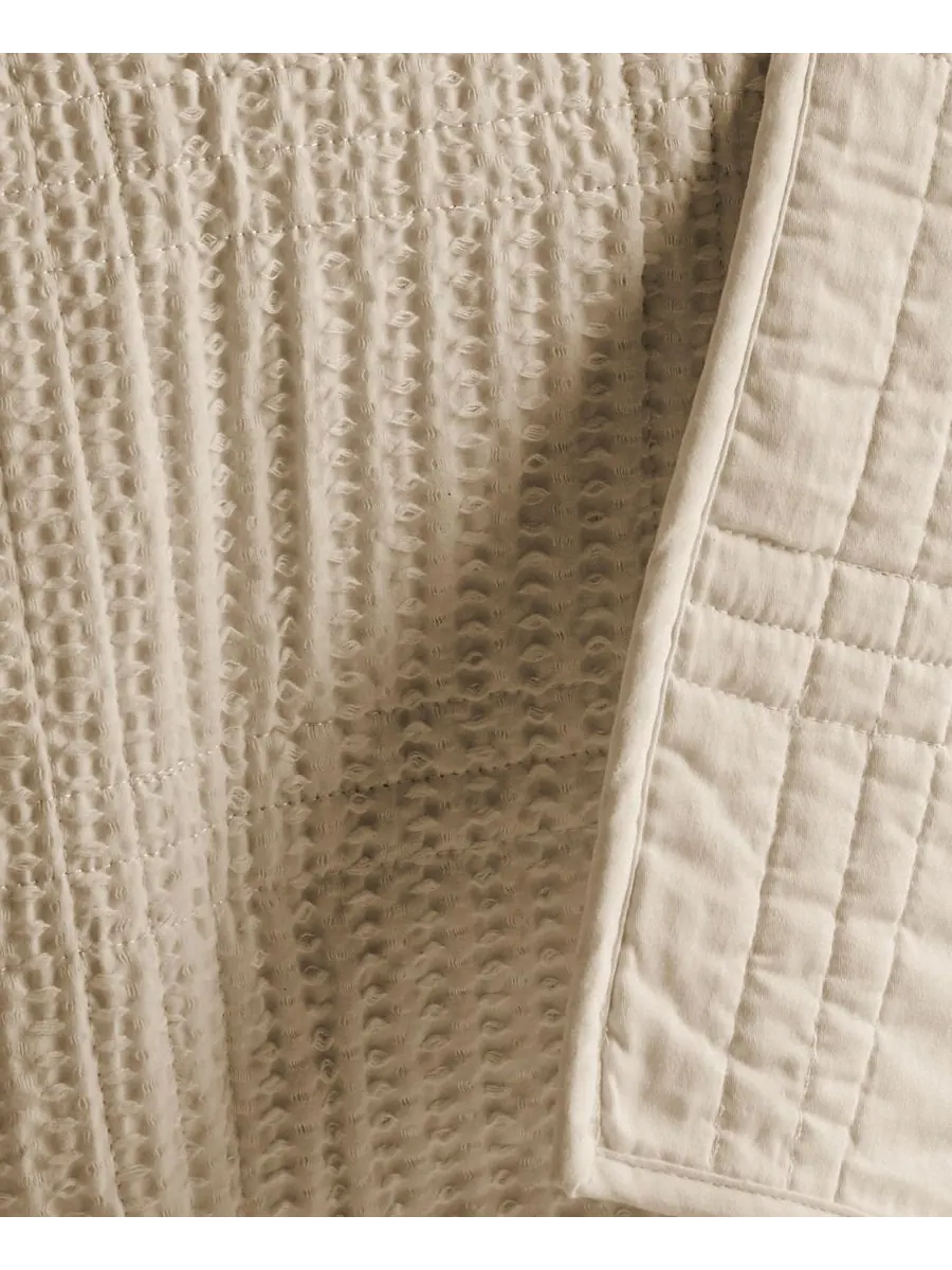 Комплект постельного белья Cloud Waffle Textured из 2 предметов, размер Twin/Twin XL Levtex — изображение 6 из 6, тауп