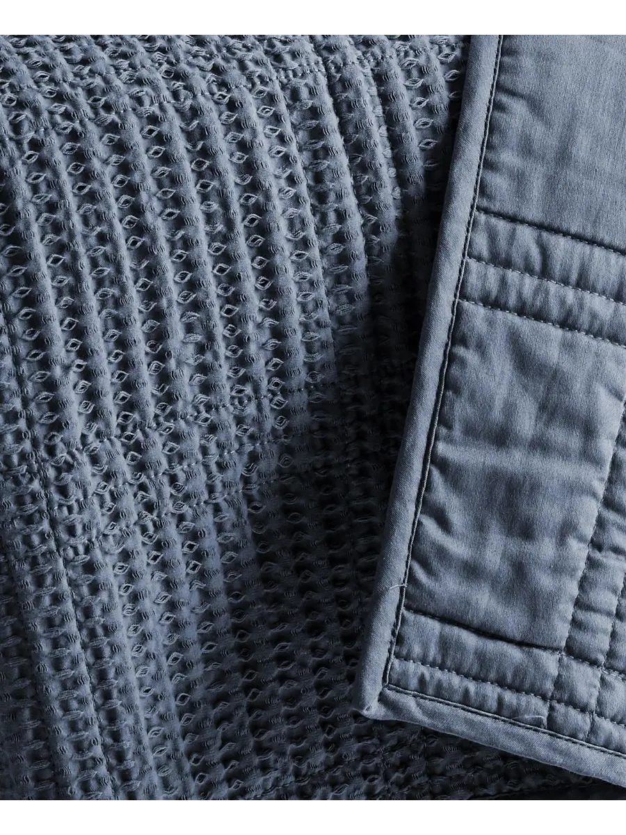 Комплект постельного белья Cloud Waffle Textured из 2 предметов, размер Twin/Twin XL Levtex — изображение 6 из 6, темно-синий