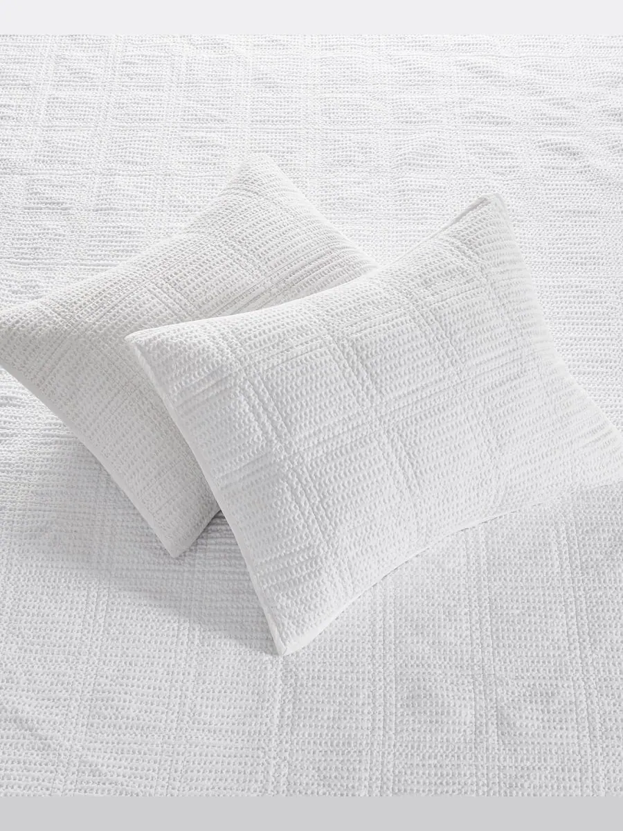 Комплект постельного белья Cloud Waffle Textured из 2 предметов, размер Twin/Twin XL Levtex — изображение 5 из 6, яркий белый