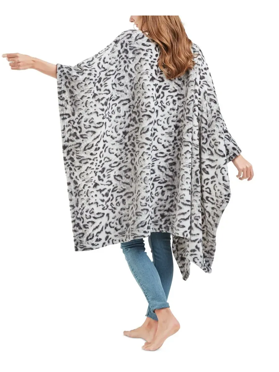 Уютная плюшевая накидка с принтом, 127 x 178 см Premier Comfort — изображение 2 из 10, снежный леопард