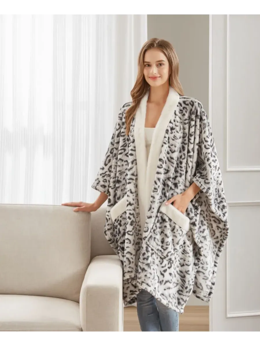 Уютная плюшевая накидка с принтом, 127 x 178 см Premier Comfort — изображение 6 из 10, снежный леопард