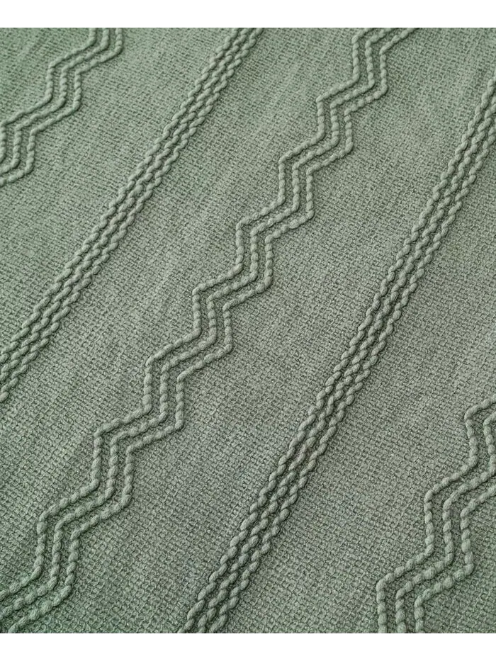 Легкий плед с текстурой тройного зигзага, 50 x 60 дюймов Battilo — изображение 4 из 6, зеленый