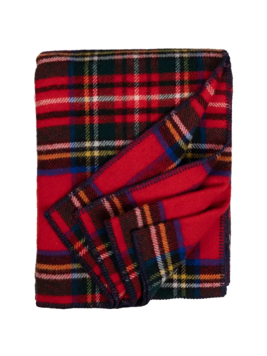 Большой плед Highland Tweeds, 59 x 80 дюймов Prince of Scots — изображение 1 из 5, черный красный