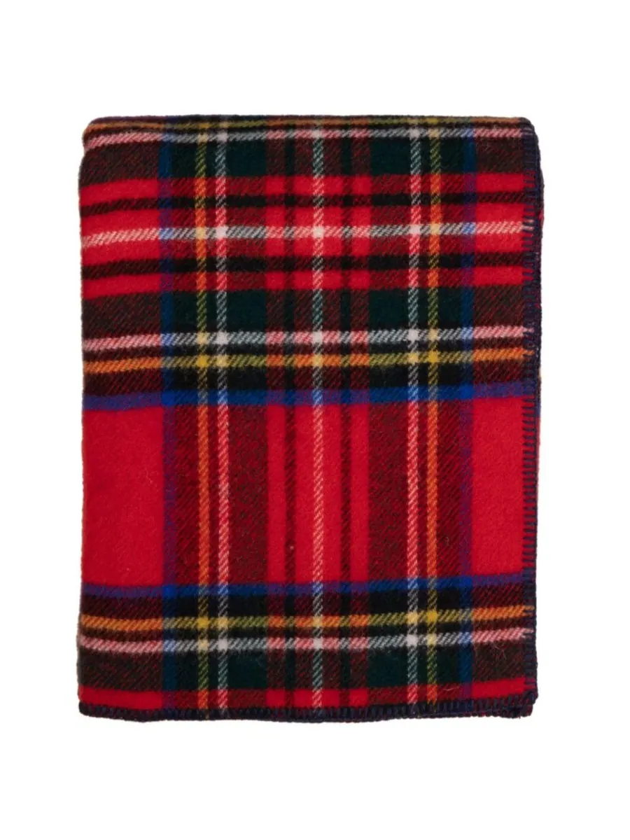 Большой плед Highland Tweeds, 59 x 80 дюймов Prince of Scots — изображение 3 из 5, черный красный