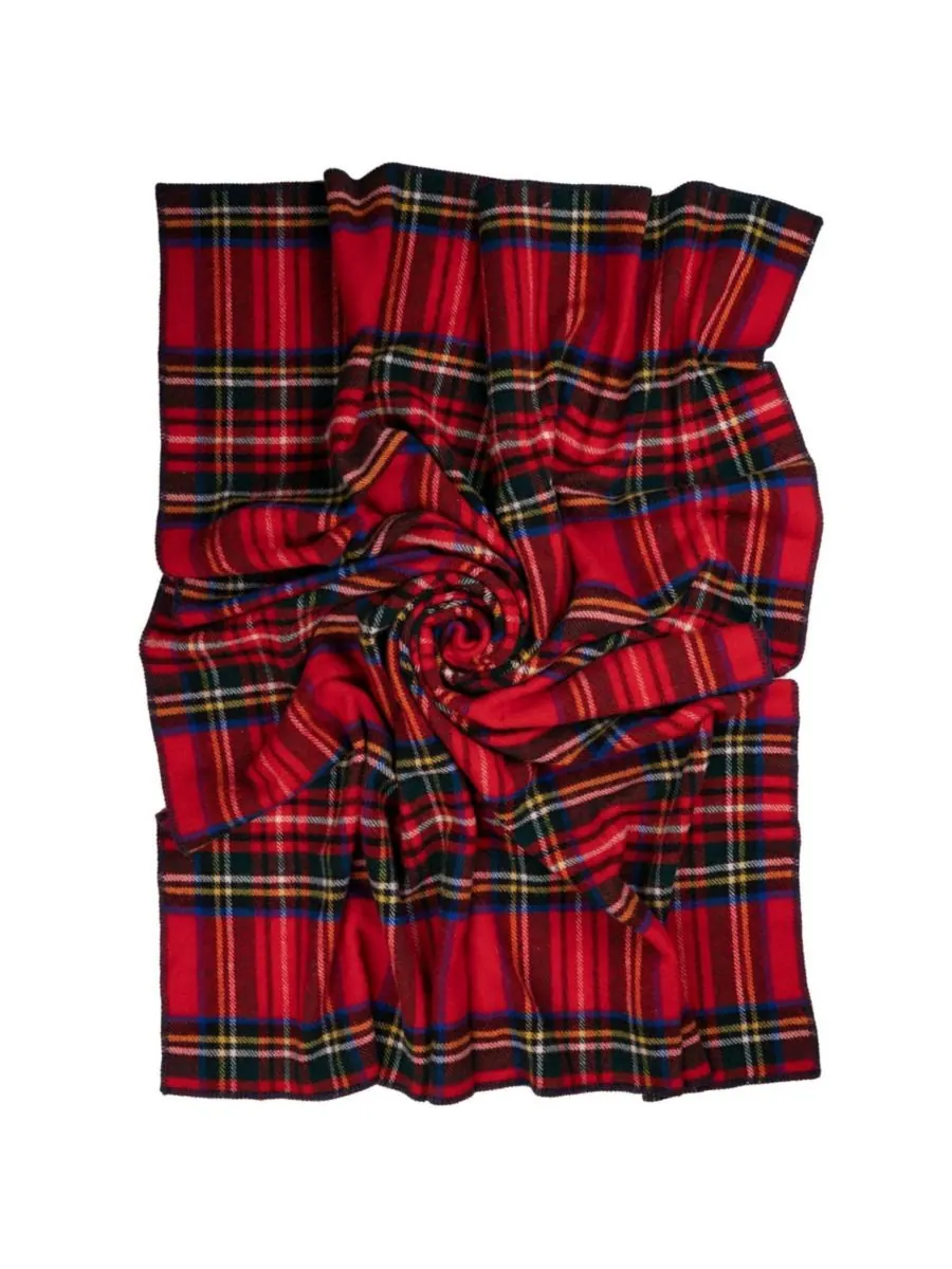 Большой плед Highland Tweeds, 59 x 80 дюймов Prince of Scots — изображение 5 из 5, черный красный