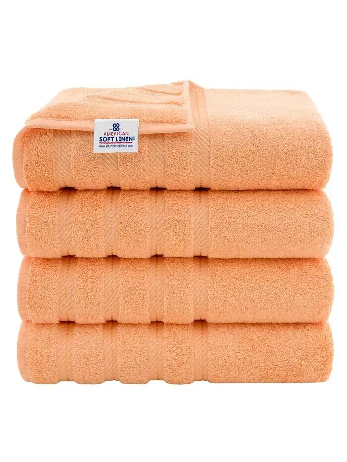 Роскошный набор банных полотенец American Soft Linen Edison из 100% турецкого хлопка, 4 шт