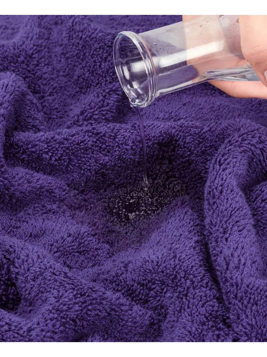 Набор из 4 банных полотенец Edison Luxury из 100% турецкого хлопка American Soft Linen — изображение 4 из 5, фиолетовый