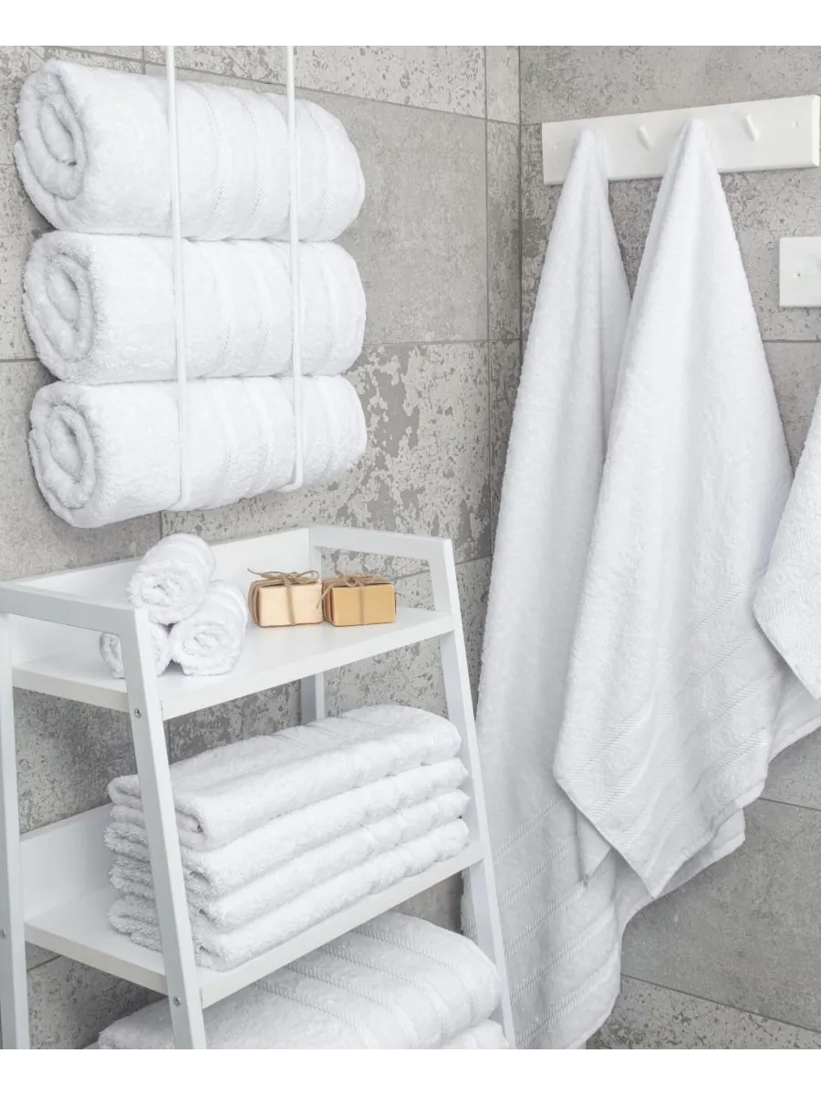 Набор из 4 банных полотенец Edison Luxury из 100% турецкого хлопка American Soft Linen — изображение 2 из 5, белый