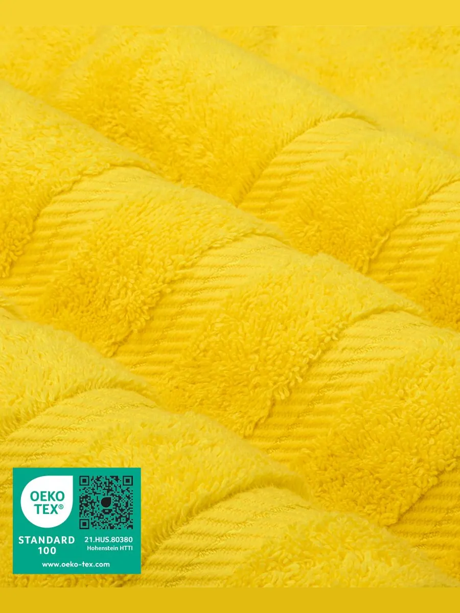Набор из 4 банных полотенец Edison Luxury из 100% турецкого хлопка American Soft Linen — изображение 3 из 6, желтый