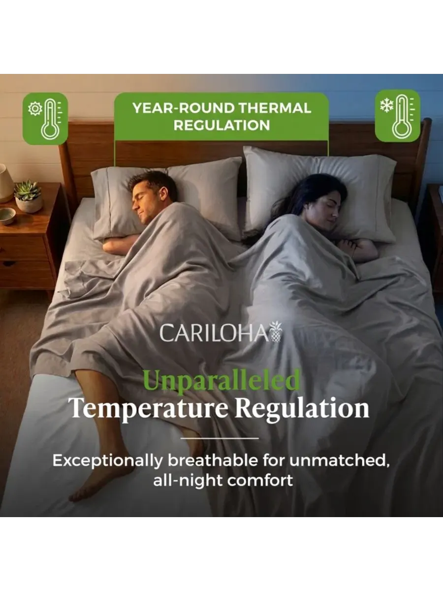 Комплект простыней из лиоцелла 4 предмета, 18 дюймов Cariloha Retreat — изображение 8 из 8, серый