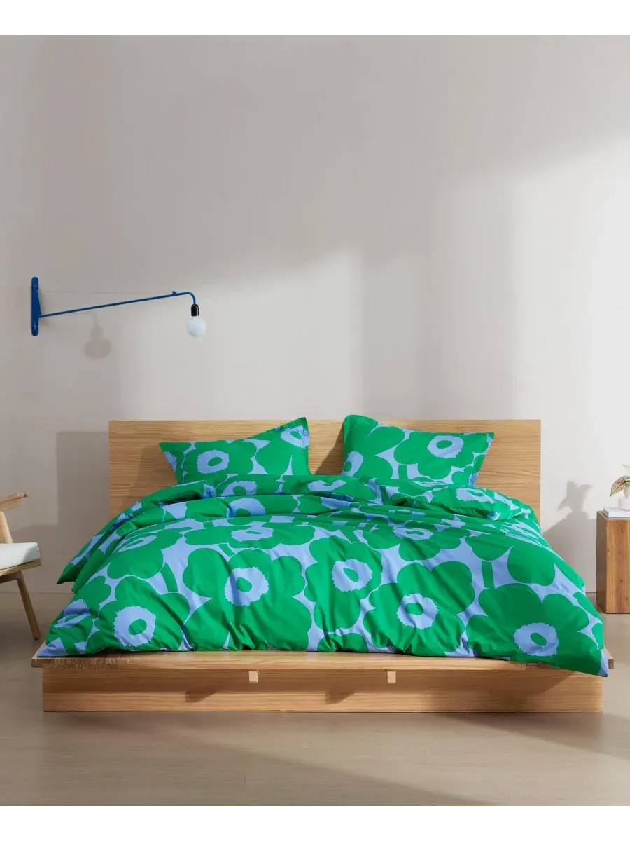 Комплект стеганого одеяла Unikko Cotton, 3 предмета, Full/Queen Marimekko — синий