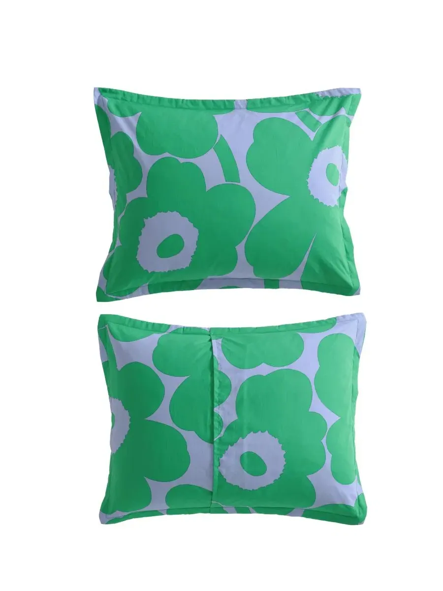 Комплект стеганого одеяла Unikko Cotton, 3 предмета, Full/Queen Marimekko — изображение 7 из 7, зеленый синий