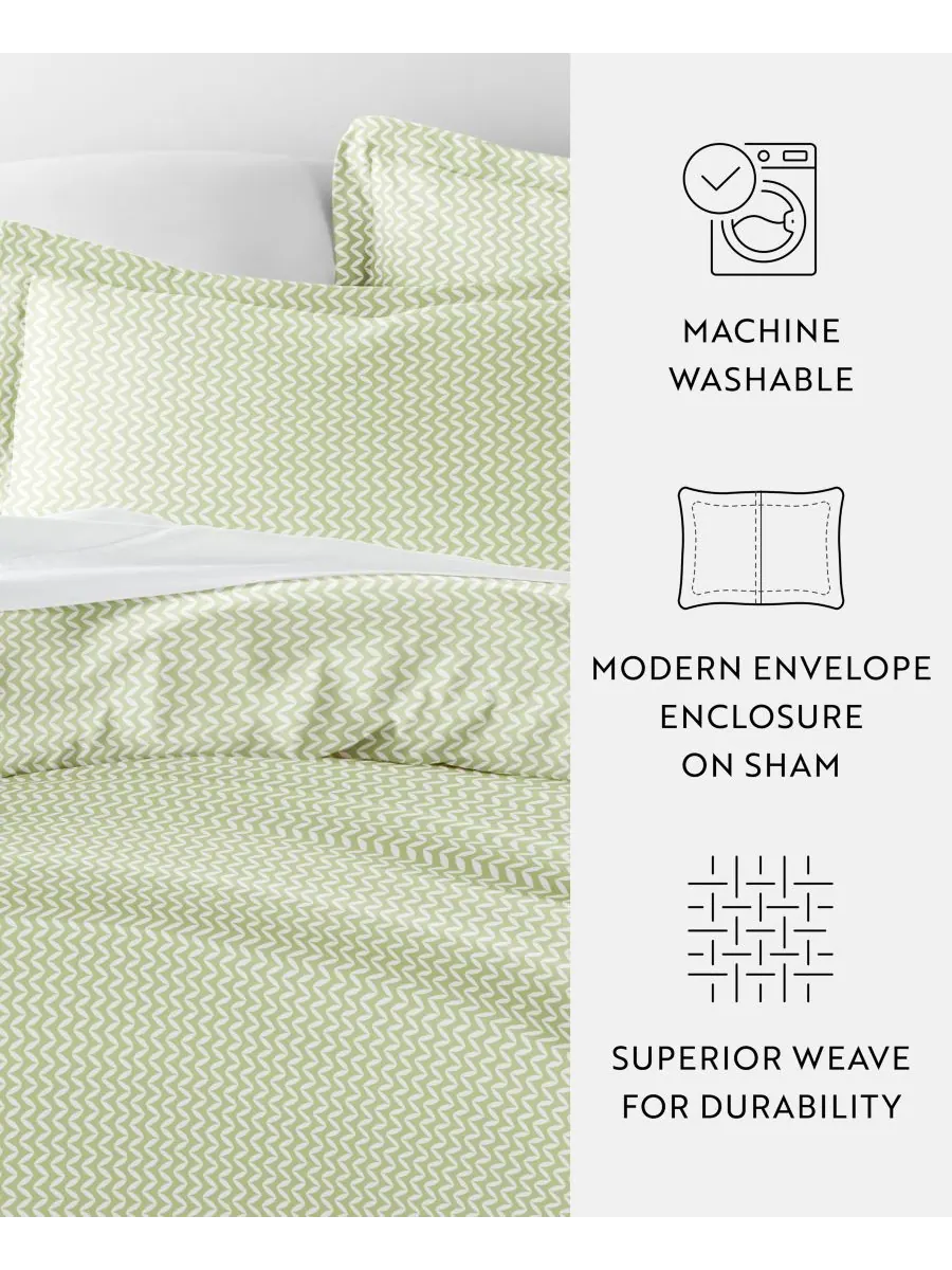 Комплект постельного белья Tranquil Sleep с узором, размер Twin/Twin XL Ienjoy Home — изображение 7 из 9, шалфейный