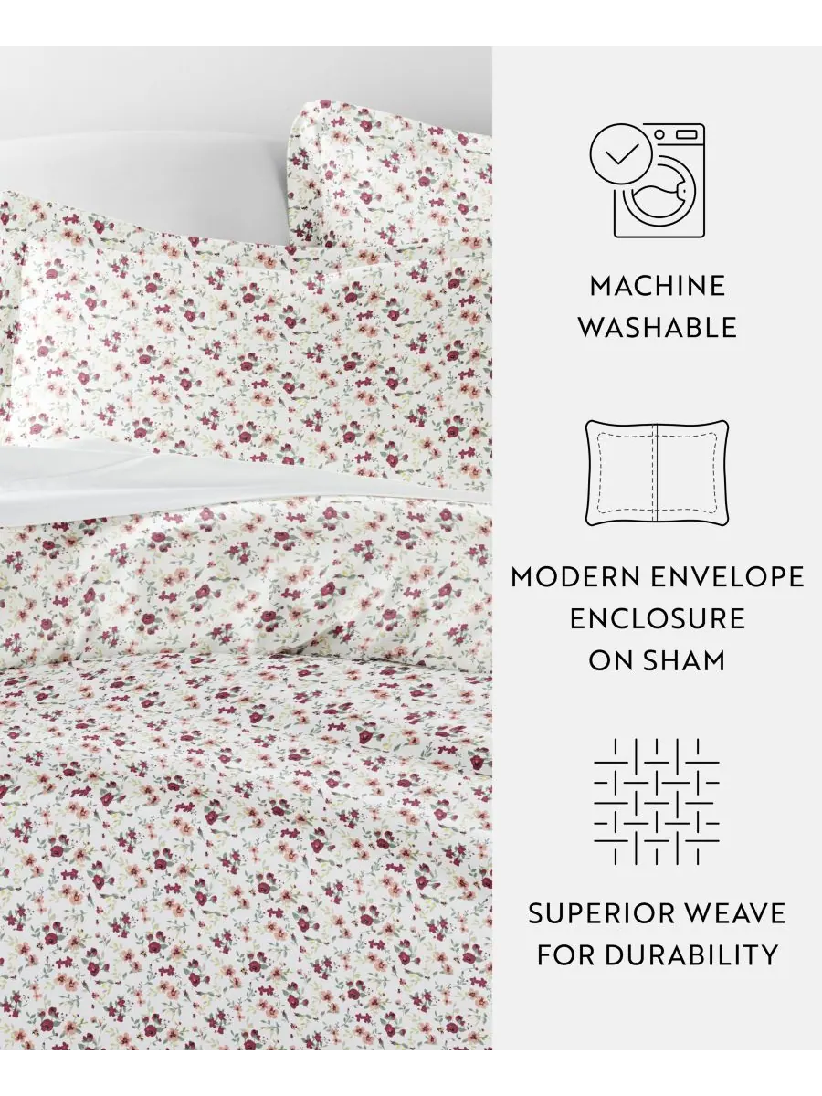 Комплект постельного белья Tranquil Sleep с узором, размер Twin/Twin XL ienjoy Home — изображение 7 из 9, розовый