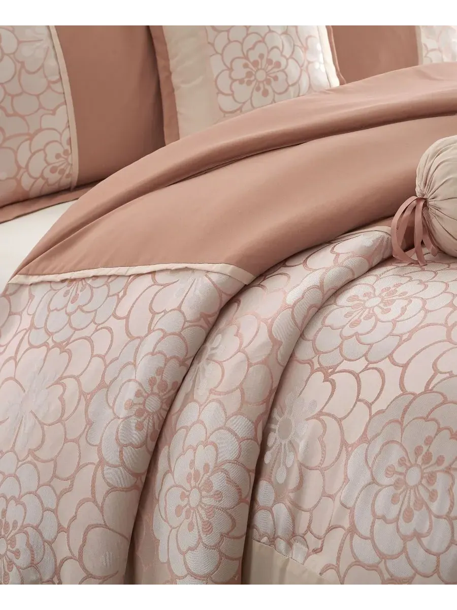 Комплект постельного белья Sibyl Jacquard из 7 предметов, размер King Stratford Park — изображение 5 из 5, пудровый розовый