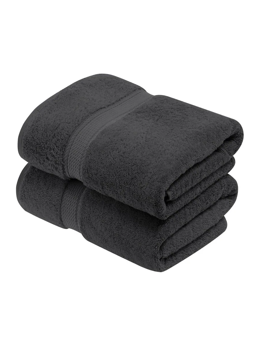 Набор из 2 банных полотенец из 100% египетского хлопка Superior, Charcoal, 2 piece set — изображение 1 из 7, темно-серый