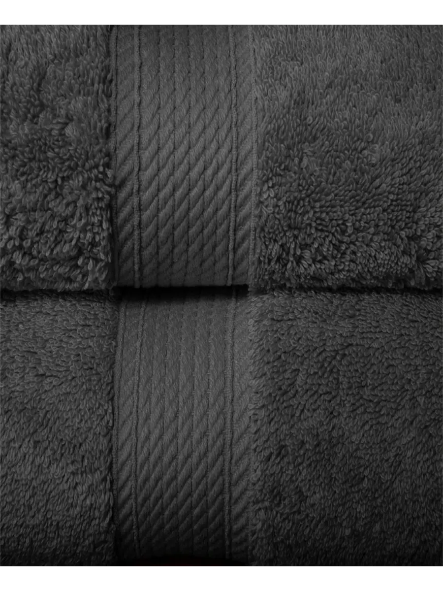 Набор из 2 банных полотенец из 100% египетского хлопка Superior, Charcoal, 2 piece set — изображение 6 из 7, темно-серый