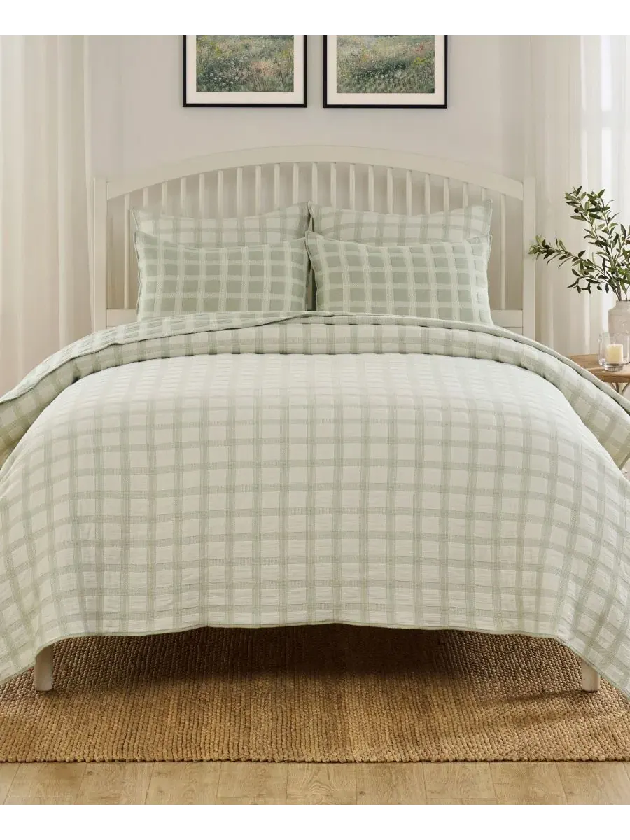 Покрывало-комплект из 3 предметов Millhouse Jacquard-Woven, King Greenland Home Fashions — изображение 2 из 6, шалфейный