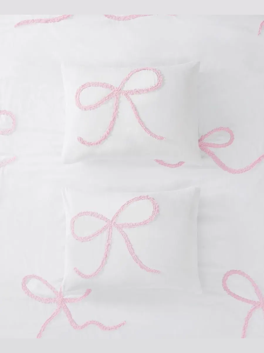 Комплект постельного белья с бантом 2 предмета Truly Soft — изображение 5 из 5, розовый