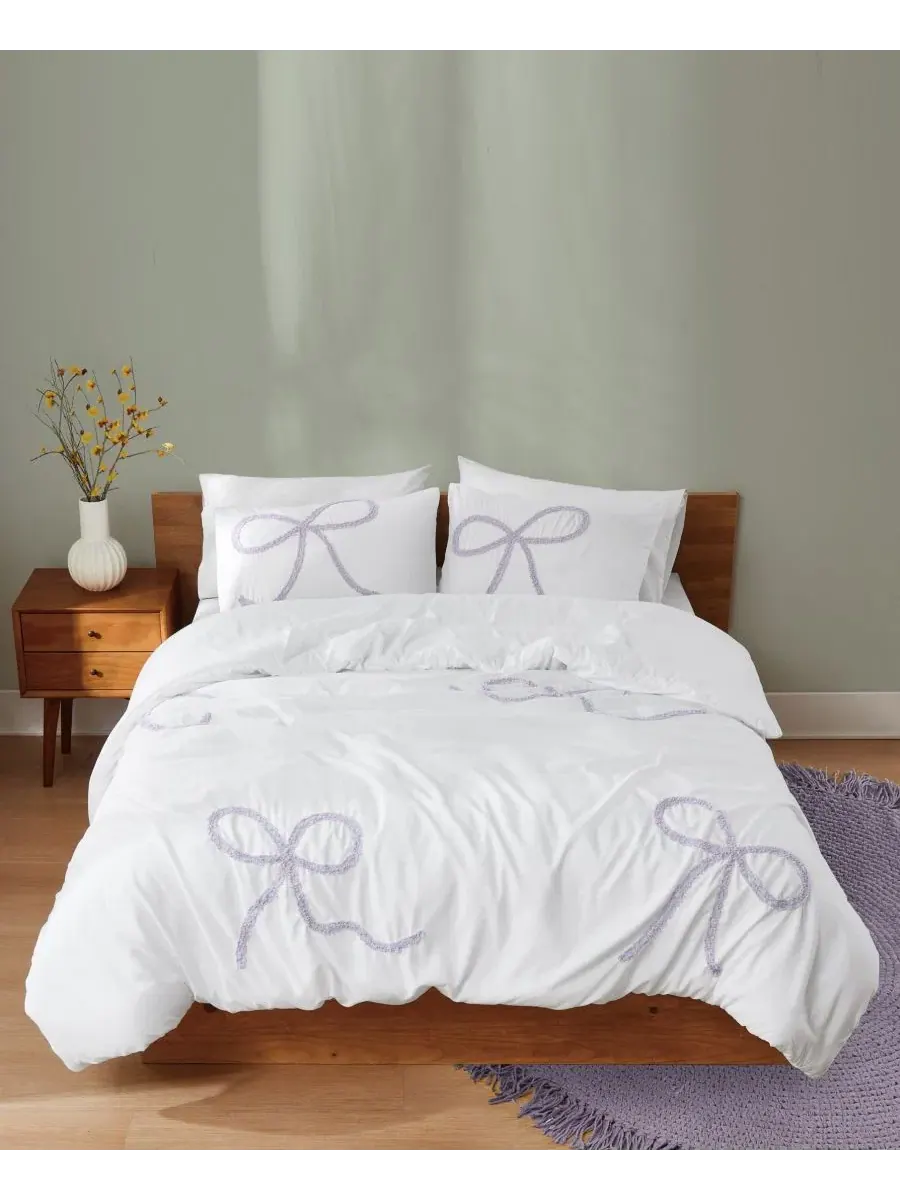 Комплект постельного белья с текстильным бантом, 2 предмета Truly Soft