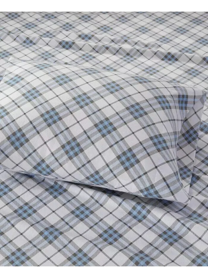 Новинки комплектов хлопково-фланелевых листов с принтом Sleep Philosophy — изображение 8 из 11, синий