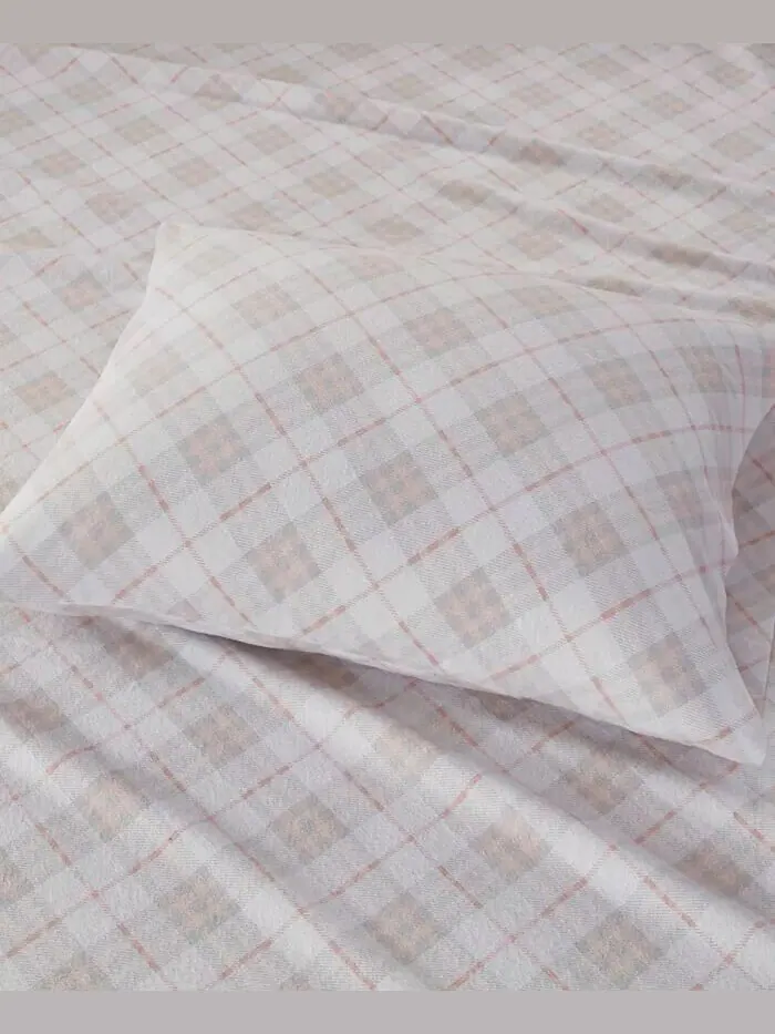 Новинка, наборы хлопково-фланелевых простыней с принтом Sleep Philosophy — изображение 4 из 6, розовый