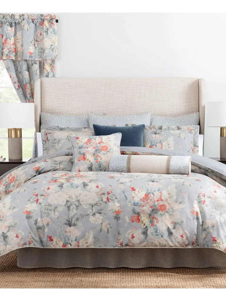 Комплект постельного белья Penelope Floral из 4 предметов — синий