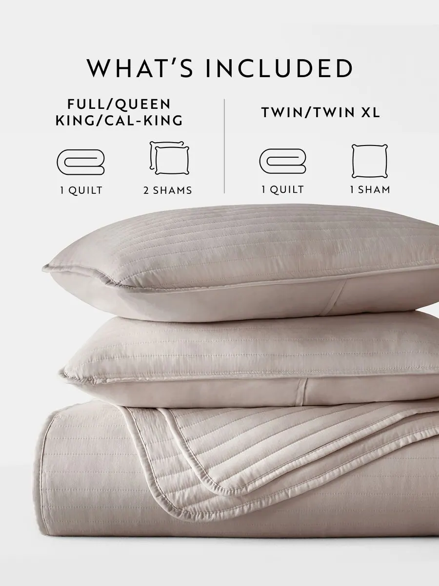 Комплект постельного белья «Полосатая строчка», 2 предмета, размер Twin/Twin XL Ienjoy Home — изображение 3 из 10, бежевый