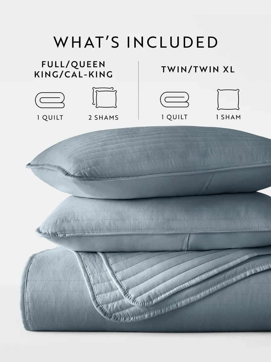 Комплект постельного белья «Полосатая строчка», 2 предмета, размер Twin/Twin XL Ienjoy Home — изображение 3 из 10, синий