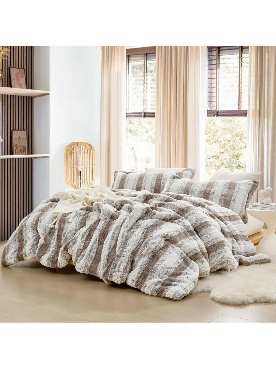 Одеяло-комфортер с плюшем Oversized Comforter Set Coma Inducer, Taupe Tones