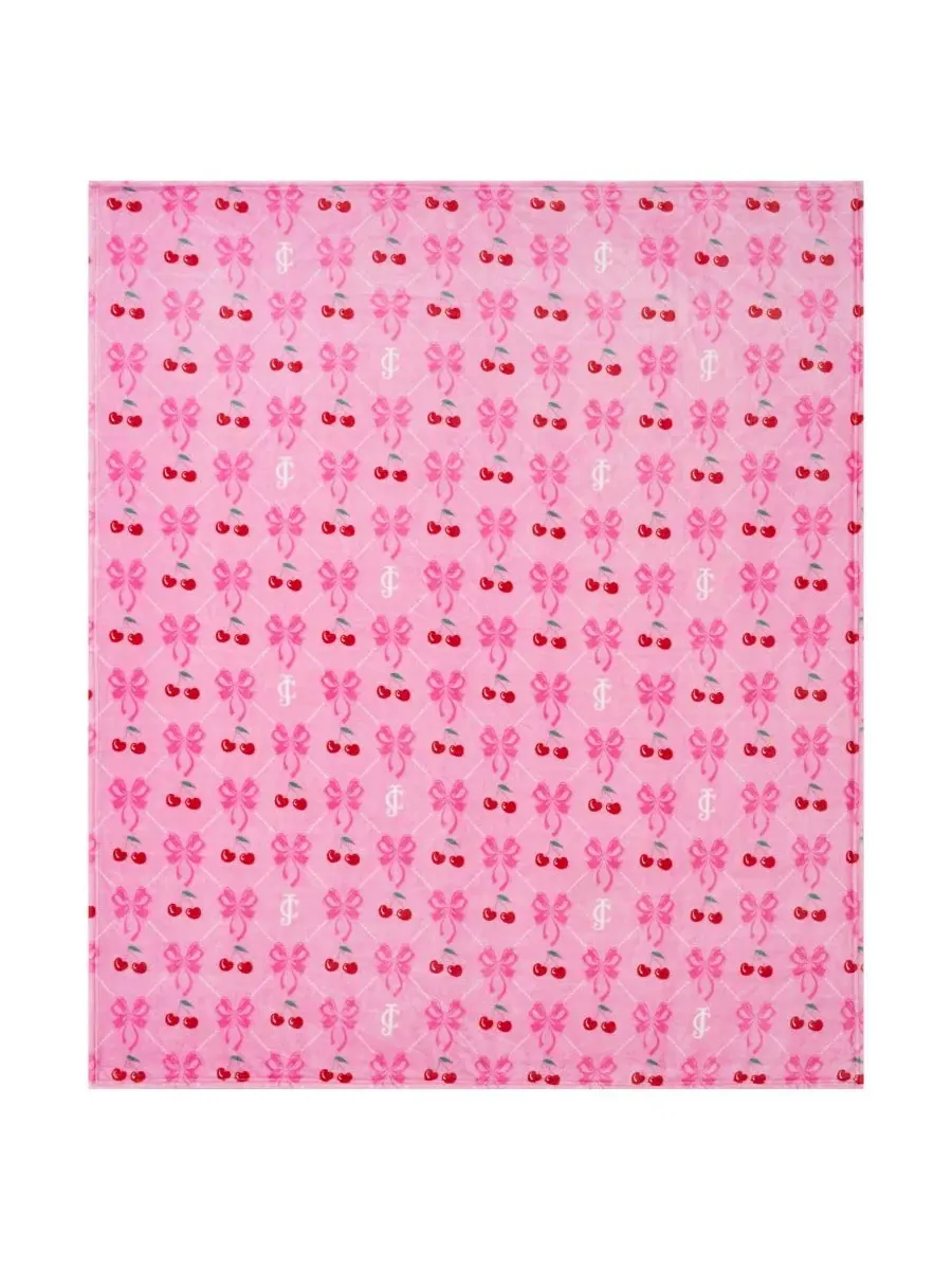 Большой плюшевый плед, 152 x 178 см Juicy Couture — изображение 4 из 5, розовый