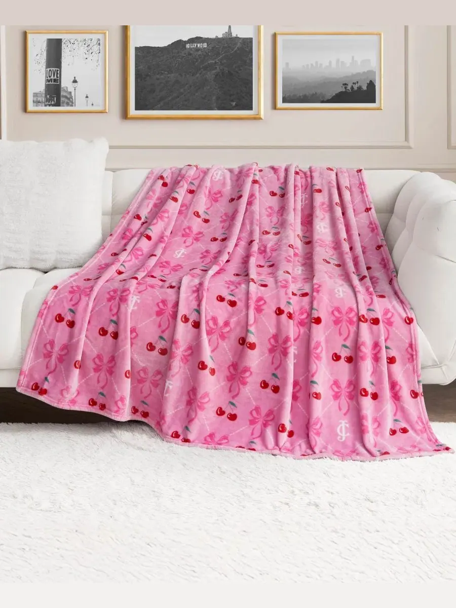 Большой плюшевый плед, 152 x 178 см Juicy Couture — изображение 5 из 5, розовый