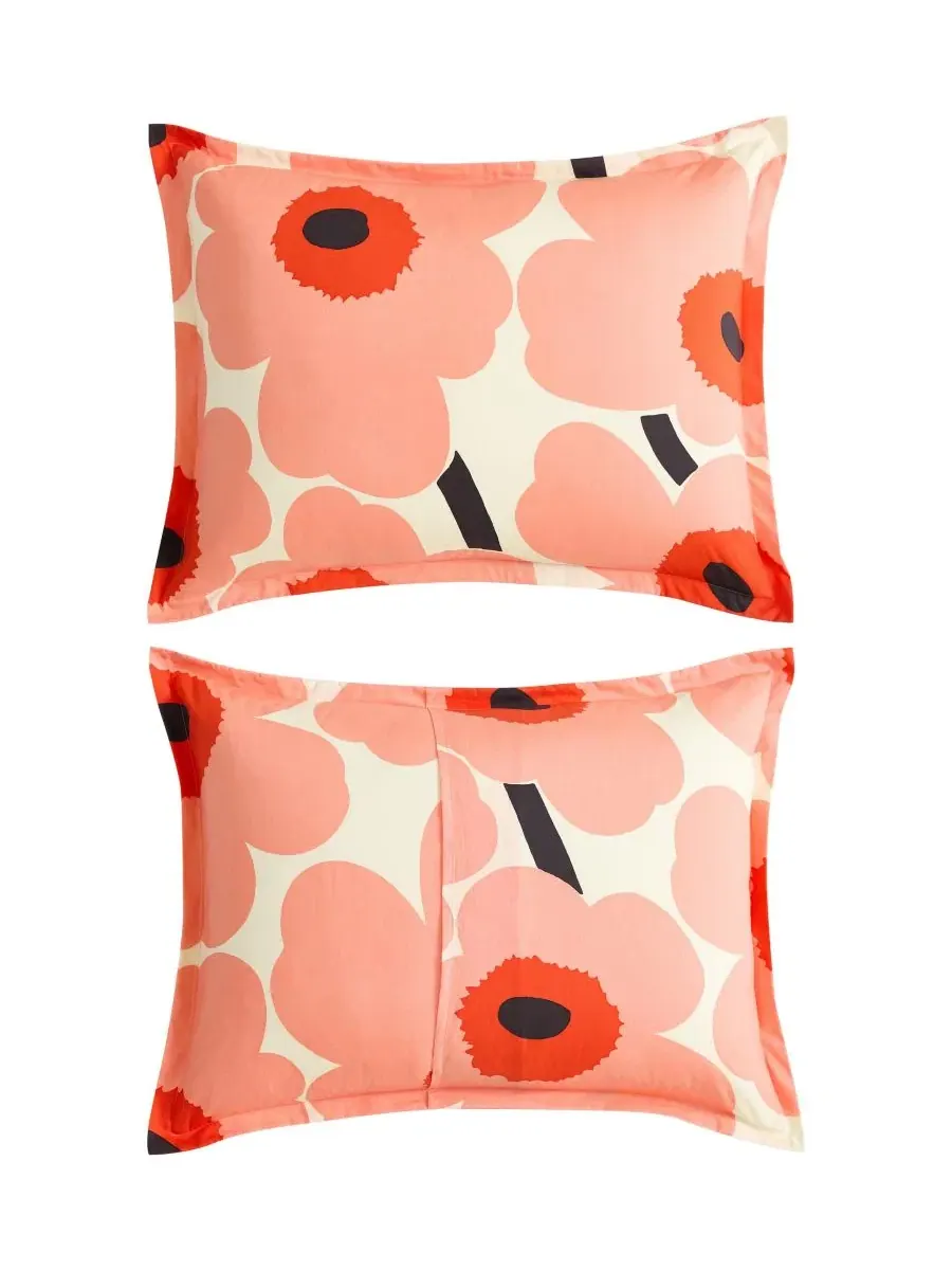 Комплект стеганого одеяла Unikko Cotton, King Marimekko — изображение 7 из 7, коралл
