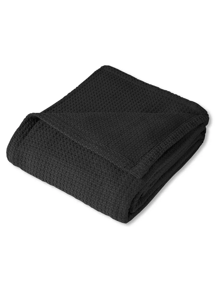 Плед хлопковый двусторонний Hotel Grand Blanket Sweet Home Collection — изображение 2 из 2, черный