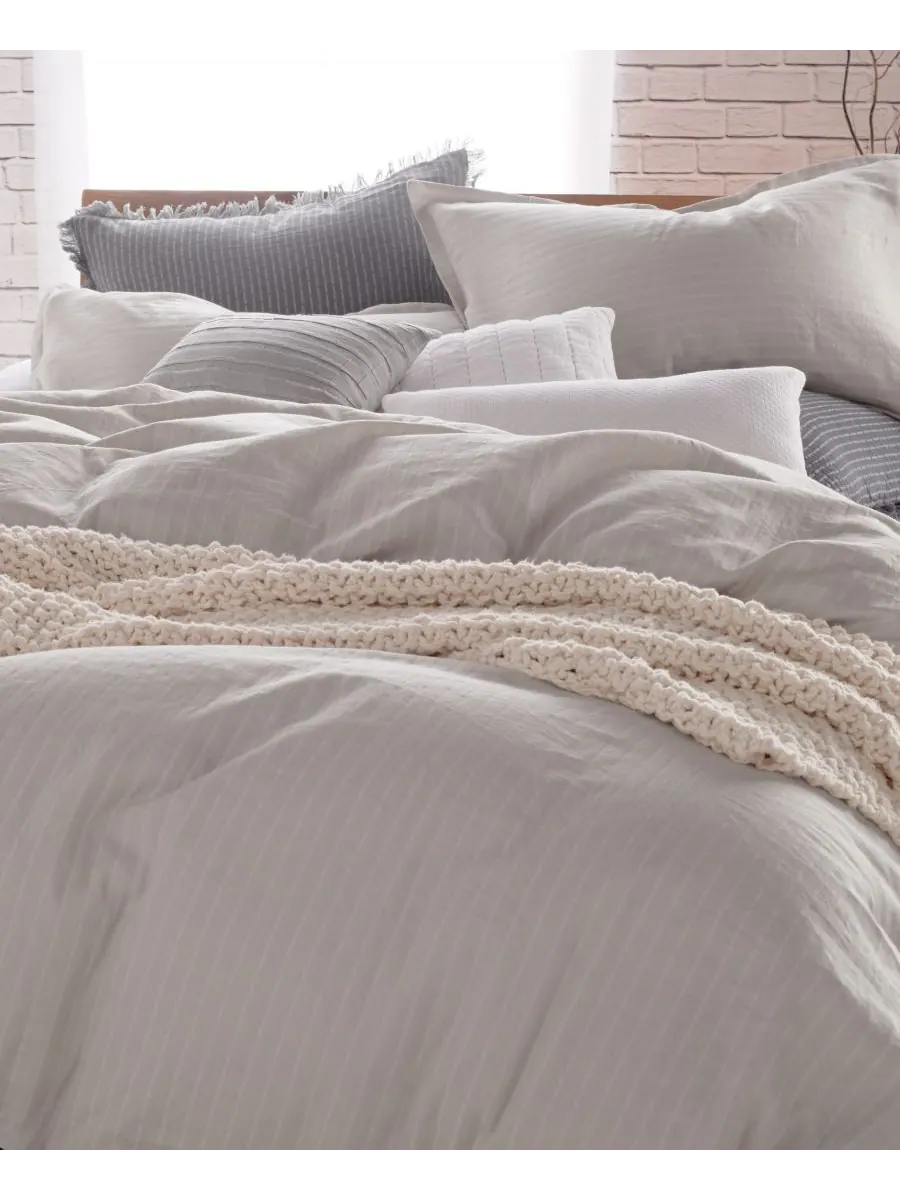 Комплект постельного белья Pure Comfy, размер Full/Queen Dkny, платиновый — изображение 2 из 4, серебристый