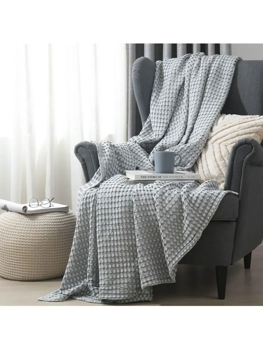 Уютный бамбуковый плед с вафельной текстурой Egyptian Linens