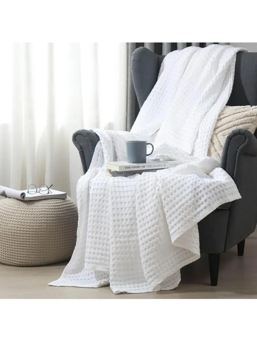 Уютный бамбуковый плед с вафельной текстурой Egyptian Linens