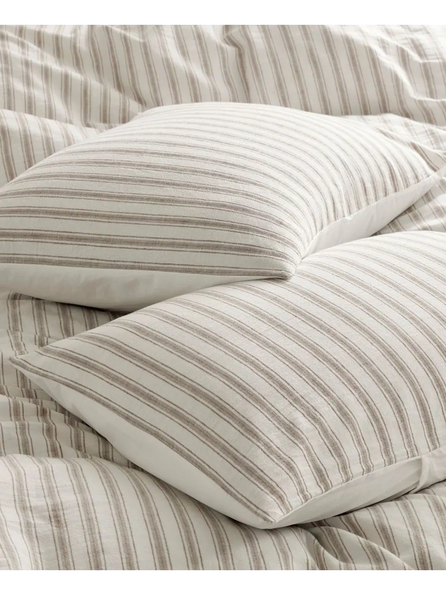 Комплект постельного белья Etta Striped из 3 предметов, размер California King Madison Park — изображение 4 из 10, бежевый